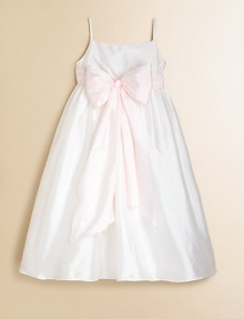 The prettiest new dress in her closet, designed with a silky-smooth touch and a sweet taffeta sash at the waist. Empire waist with sash detailHidden back zipperFully linedPolyesterHand washImported The prettiest new dress in her closet, designed with a silky-smooth touch and a sweet taffeta sash at the waist. Empire waist with sash detailHidden back zipperFully linedPolyesterHand washImported