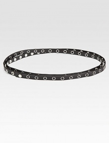 A double wrap style in luxurious leather accented with grommets throughout. Width, about .5Imported A double wrap style in luxurious leather accented with grommets throughout. Width, about .5Imported
