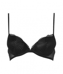 Luxurious push-up bra in fine black synthetic fiber blend - very comfortable and pleasant due to stretch content - elegant underwire bra with padded cups - noble shell optic embroidery - thin adjustable straps and hook closure - decorative pearl between the cups - ideal for plunging necklines - creates a dream cleavage - perfect snug fit - stylish, sexy, seductive - fits under (almost) all outfits Luxurious push-up bra in fine black synthetic fiber blend - very comfortable and pleasant due to stretch content - elegant underwire bra with padded cups - noble shell optic embroidery - thin adjustable straps and hook closure - decorative pearl between the cups - ideal for plunging necklines - creates a dream cleavage - perfect snug fit - stylish, sexy, seductive - fits under (almost) all outfits