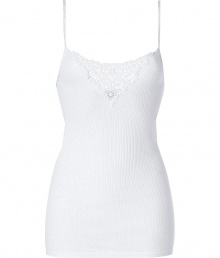 Stylish top in a fine cotton-linen blend - in summery elegant white - glam lace detail around the decollete - slim, fitted cut, slim straps - casual ribb look - a dream top, comfy like a shirt, decorative like a blouse - wear under a suit or with a pleated skirt or hot pants Stylish top in a fine cotton-linen blend - in summery elegant white - glam lace detail around the decollete - slim, fitted cut, slim straps - casual ribb look - a dream top, comfy like a shirt, decorative like a blouse - wear under a suit or with a pleated skirt or hot pants