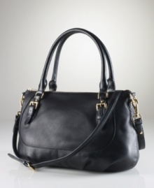 Expertly crafted in a crisp silhouette from soft tumbled leather, the chic Gansevort satchel exudes sleek urban style with signature hardware details for a modern, versatile finish. Expertly crafted in a crisp silhouette from soft tumbled leather, the chic Gansevort satchel exudes sleek urban style with signature hardware details for a modern, versatile finish.