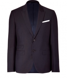 Luxurious jacket in fine navy wool-mohair blend - Exclusive quality and craftsmanship - Classic in a slightly fitted single-breast style with two buttons and moderately deep lapel - Decorative flap pockets and check pocket - Features silk lining, double-rear slits - Perfect jacket for the office or celebrations with matching pants or dark denim Luxurious jacket in fine navy wool-mohair blend - Exclusive quality and craftsmanship - Classic in a slightly fitted single-breast style with two buttons and moderately deep lapel - Decorative flap pockets and check pocket - Features silk lining, double-rear slits - Perfect jacket for the office or celebrations with matching pants or dark denim