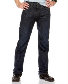 These rugged, straight leg jeans offer the classic style that you've come to expect from a pair of Levi's. These rugged, straight leg jeans offer the classic style that you've come to expect from a pair of Levi's.