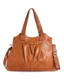 Boho chic in a hobo shape, the Napoli purse features vertical pleats, hand-crafted stitching and antiqued brass hardware on buttery leather. Designed with double handles and a detachable shoulder strap for versatile wear. Boho chic in a hobo shape, the Napoli purse features vertical pleats, hand-crafted stitching and antiqued brass hardware on buttery leather. Designed with double handles and a detachable shoulder strap for versatile wear.