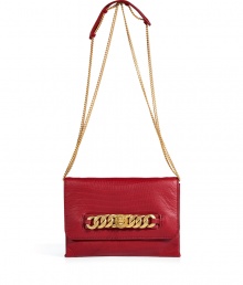 With a hint of ladylike sophistication, this ultra-chic day-to-night purse from Marc by Marc Jacobs will give your look an instant upgrade - Front flap with gold-toned logo bracelet chain detail, hidden magnetic snaps under flap, chain-link shoulder strap with leather padding - Wear with an elevated jeans-and-tee ensemble or with a casual cocktail look With a hint of ladylike sophistication, this ultra-chic day-to-night purse from Marc by Marc Jacobs will give your look an instant upgrade - Front flap with gold-toned logo bracelet chain detail, hidden magnetic snaps under flap, chain-link shoulder strap with leather padding - Wear with an elevated jeans-and-tee ensemble or with a casual cocktail look
