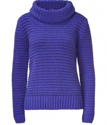 Colorful and contemporary, Vanessa Brunos ultra soft chenille chunky knit pullover is a cool choice for updating your timeless knitwear collection - Wide ribbed turtleneck and trim, long sleeves, allover textural knit - Slim fit - Wear with tailored separates and statement accessories