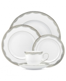 Bordered with delicate platinum flowers, the Lenox Bloomfield place setting brings refreshing elegance to sure-to-be memorable occasions. Timeless bone china in pure white complements just about any setting. Bordered with delicate platinum flowers, the Lenox Bloomfield place setting brings refreshing elegance to sure-to-be memorable occasions. Timeless bone china in pure white complements just about any setting.