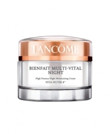 RECHARGED, RADIANTLY LUMINOUS, READY TO FACE THE DAY. Your skin is the mirror to your lifestyle. When a hectic schedule and stress intrude on your sleep, your skin can be left visibly tired, dull and less elastic. To counteract the imbalances of modern life, boost your skin's high-powered nightly recovery process with VITA-NUTRI 8(tm). Made with 3 vitamins, 3 minerals and 2 essential fatty acids, this innovative complex is essential for skin's well-being. Wake up to skin that looks its healthy best. Triple action formula. RECHARGED, RADIANTLY LUMINOUS, READY TO FACE THE DAY. Your skin is the mirror to your lifestyle. When a hectic schedule and stress intrude on your sleep, your skin can be left visibly tired, dull and less elastic. To counteract the imbalances of modern life, boost your skin's high-powered nightly recovery process with VITA-NUTRI 8(tm). Made with 3 vitamins, 3 minerals and 2 essential fatty acids, this innovative complex is essential for skin's well-being. Wake up to skin that looks its healthy best. Triple action formula.