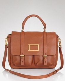 The cool girl meets the class act. This MARC BY MARC JACOBS satchel flaunts an academic-inspired shape in rich, neutral-hued leather. The cool girl meets the class act. This MARC BY MARC JACOBS satchel flaunts an academic-inspired shape in rich, neutral-hued leather.