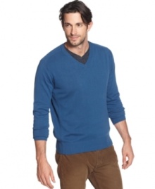 For an instant class and the perfect cool-weather look, grab this Marc New York v-neck sweater as your last layer.