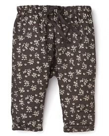 Pearls & Popcorn Infant Girls' Floral Print Tie Trousers - Sizes 12-36 Months Pearls & Popcorn Infant Girls' Floral Print Tie Trousers - Sizes 12-36 Months