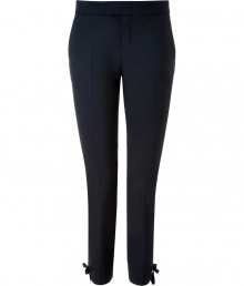 Versatile and sweet with their bow detailed ankles, Valentino R.E.D.s tailored wool stretch trousers are a wardrobe essential - Hidden hook closure, zip fly, slit ankles with bow, belt loops - Ankle length, tailored fit - Wear with practically anything for the perfect dose of ladylike