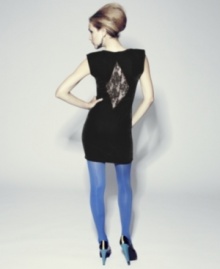 Material Girl teaches the little black dress a few new tricks with a sexy bodycon fit. The back lace cutout is sure to garner attention for a hot night out! Material Girl teaches the little black dress a few new tricks with a sexy bodycon fit. The back lace cutout is sure to garner attention for a hot night out!