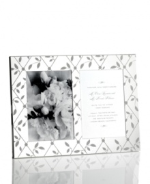 Detailed with diamond latticework, the silver-plated Petal Trellis double invitation frame lends everlasting romance to modern homes and special moments. A gift any couple will cherish. From Martha Stewart Collection. Detailed with diamond latticework, the silver-plated Petal Trellis double invitation frame lends everlasting romance to modern homes and special moments. A gift any couple will cherish. From Martha Stewart Collection.