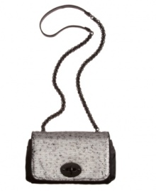 Turn it up: sequins dazzle the eye from this trendy crossbody flap bag from R&M. Note the trendy (and handy) turnlock! Turn it up: sequins dazzle the eye from this trendy crossbody flap bag from R&M. Note the trendy (and handy) turnlock!
