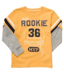He'll be your little MVP when sporting this comfy layered tee from Carter's. He'll be your little MVP when sporting this comfy layered tee from Carter's.