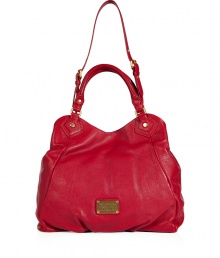The classic shopper tote gets a trend-forward redux in luxurious red leather - Large carryall, handles and convertible shoulder strap, logo plaque detail - A perfect addition to any outfit The classic shopper tote gets a trend-forward redux in luxurious red leather - Large carryall, handles and convertible shoulder strap, logo plaque detail - A perfect addition to any outfit