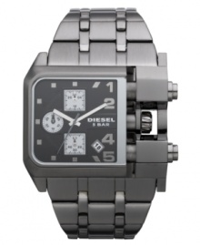 Make a bold statement with the structured industrial style of this Diesel timepiece. Make a bold statement with the structured industrial style of this Diesel timepiece.