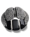 Accessorize alluringly. Add fashionable flair to your daytime look with this stylish stretch bracelet from Alfani. Made in hematite tone mixed metal, it's artfully adorned with subtly sparkling acrylic stones. The stretch design offers a flexible, comfortable fit. Approximate diameter: 2-1/4 inches.