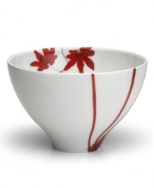Vibrant red flowers and leaves embellish this large rice bowl. Its classic shape is ideal for everyday use while the modern, Asian-inspired design makes a festive addition to dinner parties. From Mikasa's collection of dinnerware and dishes. Vibrant red flowers and leaves embellish this large rice bowl. Its classic shape is ideal for everyday use while the modern, Asian-inspired design makes a festive addition to dinner parties. From Mikasa's collection of dinnerware and dishes.