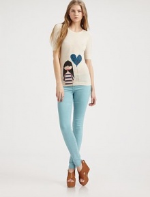 The skinniest jeans imaginable with a second-skin, legging fit in a stretchy blend of tencel and cotton.Waistband with belt loops and button closeZip flyFront scoop pockets and coin pocket with rivets/li> Back patch pocketsSkinny fit from waist to ankleRise, about 8Inseam, about 3170% tencel/28% cotton/2% elastaneDry cleanModel shown is 5'9½ (176cm) wearing US size 4. The skinniest jeans imaginable with a second-skin, legging fit in a stretchy blend of tencel and cotton.Waistband with belt loops and button closeZip flyFront scoop pockets and coin pocket with rivets/li> Back patch pocketsSkinny fit from waist to ankleRise, about 8Inseam, about 3170% tencel/28% cotton/2% elastaneDry cleanModel shown is 5'9½ (176cm) wearing US size 4.