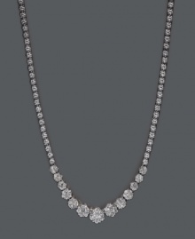 Indulge yourself in the sweetness of sparkle. Effy Collection's chic cluster necklace features a graduated design in round-cut diamond (2-1/5 ct. t.w.). Set in 14k white gold. Approximate length: 16 inches. Indulge yourself in the sweetness of sparkle. Effy Collection's chic cluster necklace features a graduated design in round-cut diamond (2-1/5 ct. t.w.). Set in 14k white gold. Approximate length: 16 inches.
