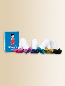 Six pairs of jewel toned, ballet flat-printed socks, adorned with satin bows and packaged in an adorable keepsake box.80% cotton/17% acrylic/3% spandexMachine washMade in USA Six pairs of jewel toned, ballet flat-printed socks, adorned with satin bows and packaged in an adorable keepsake box.80% cotton/17% acrylic/3% spandexMachine washMade in USA
