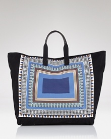 Swap a staid tote for Echo's bold take on the beach's favorite bag. With a roomy silhouette and sturdy canvas fabrication, this bag is built for exotic tripping and city zipping. Swap a staid tote for Echo's bold take on the beach's favorite bag. With a roomy silhouette and sturdy canvas fabrication, this bag is built for exotic tripping and city zipping.