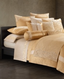 Taking inspiration from the historic Eastern Silk Road, this Natori Gobi Palace decorative pillow features a rich champagne palette with sophisticated cord embroidery. Zipper closure. Taking inspiration from the historic Eastern Silk Road, this Natori Gobi Palace decorative pillow features a rich champagne palette with sophisticated cord embroidery. Zipper closure.