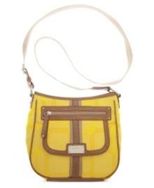 Keep your cool with this easy-going crossbody by Nine West. Whether using it for workdays or weekends, the design's eye-catching pattern and polished silvertone hardware will keep your style on point. Keep your cool with this easy-going crossbody by Nine West. Whether using it for workdays or weekends, the design's eye-catching pattern and polished silvertone hardware will keep your style on point.