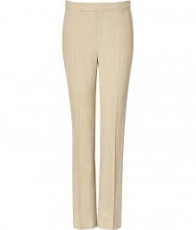 Classic and refined, these Ralph Lauren pants bring heightened style to your workweek look - Flat front, tuxedo-style satin stripe down leg, single back welt pocket, front and back crease, straight leg - Wear with a sleek button down, a blazer, and platform pumps