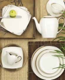 Bright platinum illuminates the crescent accents that grace the edges of this unique collection from Pickard. Soup bowl not shown. Bright platinum illuminates the crescent accents that grace the edges of this unique collection from Pickard. Soup bowl not shown.