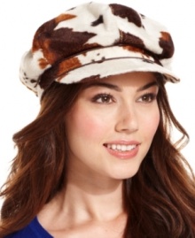 Front page fabulous. With faux pony hair in a playful palomino print, this newsboy from Nine West makes a statement. Front page fabulous. With faux pony hair in a playful palomino print, this newsboy from Nine West makes a statement.