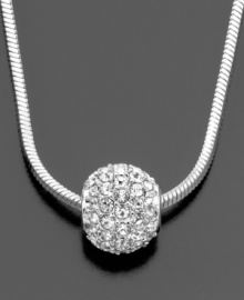 Add a spot of glitter to your look with this subtle stunning pendant featuring crystal accents set in silvertone mixed metal by Eliot Danori. Approximate length: 16 inches. Approximate drop: 1/4 inch.