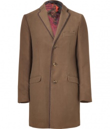 Finish with woven-effect tonal velvet trim, Etros elegant nutmeg brushed cotton coat is a sleek choice for transitioning into the new season in timeless style - Notched collar, long sleeves, buttoned cuffs, flap and slit pockets, button-down front, back vent, characteristic paisley lining, contrast lining under collar - Slim tailored fit - Wear over everything from suits to jeans and tees Finish with woven-effect tonal velvet trim, Etros elegant nutmeg brushed cotton coat is a sleek choice for transitioning into the new season in timeless style - Notched collar, long sleeves, buttoned cuffs, flap and slit pockets, button-down front, back vent, characteristic paisley lining, contrast lining under collar - Slim tailored fit - Wear over everything from suits to jeans and tees