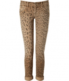 Take a wild stance on this seasons penchant for printed pants with Current Elliotts ultra soft rolled cuff leopard print cords - Classic five-pocket style, zip fly, button closure, belt loops, rolled cuffs - Form-fitting - Pair with chunky knits and flats, or dress up with feminine tops and statement heels