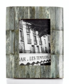Bring faraway people and places closer to home with the Jade picture frame. Bone tiles in blue-gray tones accent modern interiors with natural allure. Bring faraway people and places closer to home with the Jade picture frame. Bone tiles in blue-gray tones accent modern interiors with natural allure.