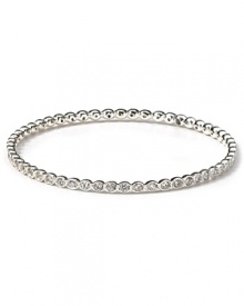 Give you jewel box and on-trend touch with this silver-plated bangle from Melinda Maria. Boasting delicate inset crystals, this bracelet adds sparkle to your style-setting stack.