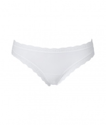Stylish thong in fine, white synthetic stretch - Very soft and comfortable thanks to some spandex content - With fashionable, moderately wide band and luxurious lace trim - Perfect, snug fit - Stylish, sexy, seductive - Fits under (almost) all outfits Stylish thong in fine, white synthetic stretch - Very soft and comfortable thanks to some spandex content - With fashionable, moderately wide band and luxurious lace trim - Perfect, snug fit - Stylish, sexy, seductive - Fits under (almost) all outfits