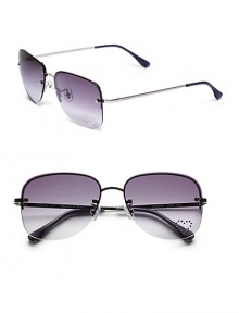 THE LOOKRectangular aviator silhouetteMetal framesLogo at templesUV protectionSignature case includedTHE COLORSilver frames with grey gradient lenses and rhinestone heart detailORIGINMade in France THE LOOKRectangular aviator silhouetteMetal framesLogo at templesUV protectionSignature case includedTHE COLORSilver frames with grey gradient lenses and rhinestone heart detailORIGINMade in France