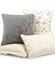 Beautiful tonal embroidery in a cream hue lends a smart look to this English Isles decorative pillow from Lauren by Ralph Lauren. Self loop closure. Beautiful tonal embroidery in a cream hue lends a smart look to this English Isles decorative pillow from Lauren by Ralph Lauren. Self loop closure.