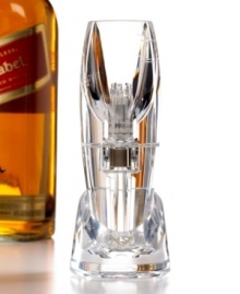 Boost your spirits. Simply fill the bowl and press its button and this Vinturi aerator will enhance flavor as spirits – anything from brandy and sake to bourbon and gin! – flow into your glass. Boost your spirits. Simply fill the bowl and press its button and this Vinturi aerator will enhance flavor as spirits – anything from brandy and sake to bourbon and gin! – flow into your glass.