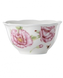 Grow your garden. The Butterfly Meadow Bloom bowl from Lenox features the sturdy, scalloped porcelain of original Butterfly Meadow dinnerware but with fresh pink and violet blossoms. Qualifies for Rebate Grow your garden. The Butterfly Meadow Bloom bowl from Lenox features the sturdy, scalloped porcelain of original Butterfly Meadow dinnerware but with fresh pink and violet blossoms. Qualifies for Rebate