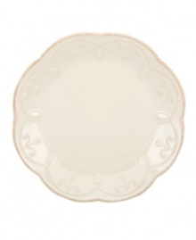 With fanciful beading and a feminine edge, the accent plates from the Lenox French Perle white dinnerware collection have an irresistibly old-fashioned sensibility. Hard-wearing stoneware is dishwasher safe and, in a soft white hue with antiqued trim, a graceful addition to every meal. Qualifies for Rebate With fanciful beading and a feminine edge, the accent plates from the Lenox French Perle white dinnerware collection have an irresistibly old-fashioned sensibility. Hard-wearing stoneware is dishwasher safe and, in a soft white hue with antiqued trim, a graceful addition to every meal. Qualifies for Rebate