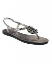 Strappy with romantic detail. Alfani's Fanciful flat sandals showcase shiny beads on the front. Wear them with anything.