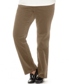 A staple in plus size fashion, these straight leg pants from Charter Club's collection of plus size clothes feature a corduroy finish. (Clearance)