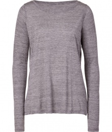 Perfectly draped with a high-low, Vinces long sleeve tee is a versatile must for layered looks - Wide neckline, long sleeves, slit sides, longer back - Softly draped silhouette - Wear alone with jeans or under chunky modern knits