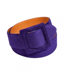 Cinch your look in style with this luxe bold-hued suede belt from Ralph Lauren Collection - Supple suede belt with tonal buckle closure - Style with a blouson top, a tunic, or over an oversized cardigan Cinch your look in style with this luxe bold-hued suede belt from Ralph Lauren Collection - Supple suede belt with tonal buckle closure - Style with a blouson top, a tunic, or over an oversized cardigan
