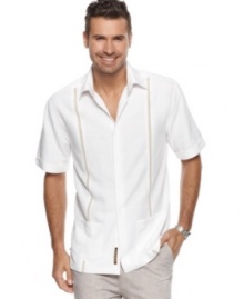 Lead the way. This shirt from Cubavera will guide your casual style in the right direction.