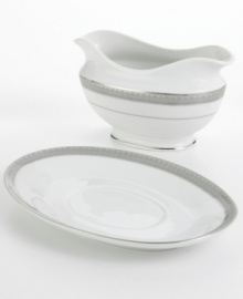 Well-suited for formal occasions, Mikasa's regal Platinum Crown dinnerware and dishes collection trims elegant white fine china with embossed platinum bands. Well-suited for formal occasions, Mikasa's regal Platinum Crown dinnerware and dishes collection trims elegant white fine china with embossed platinum bands.